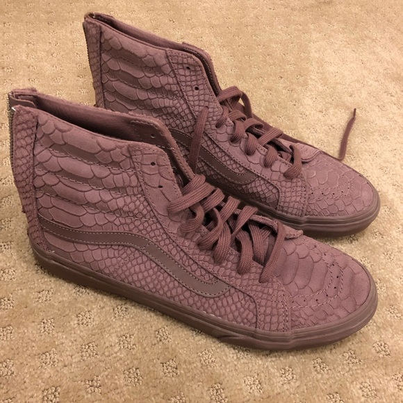 snakeskin high top vans